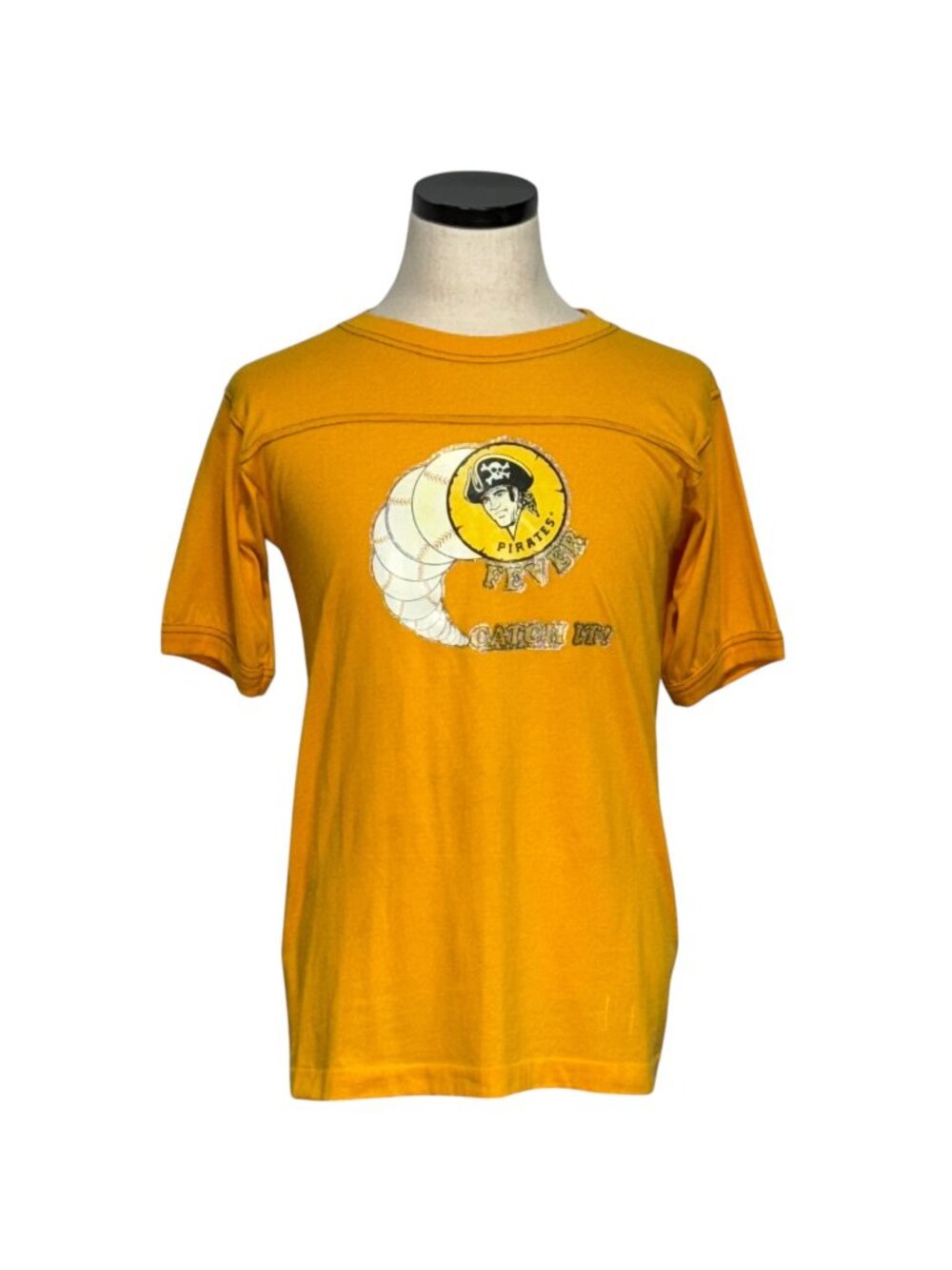 Vintage 70s Pittsburgh Pirates Fever Graphic T-Shirt Large Gold